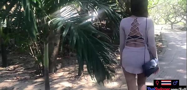 Amateur teen couple she Thai and he European made a horny sex tape together